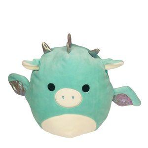 Kellytoy Squishmallow Drew The Dragon, Aqua 8”